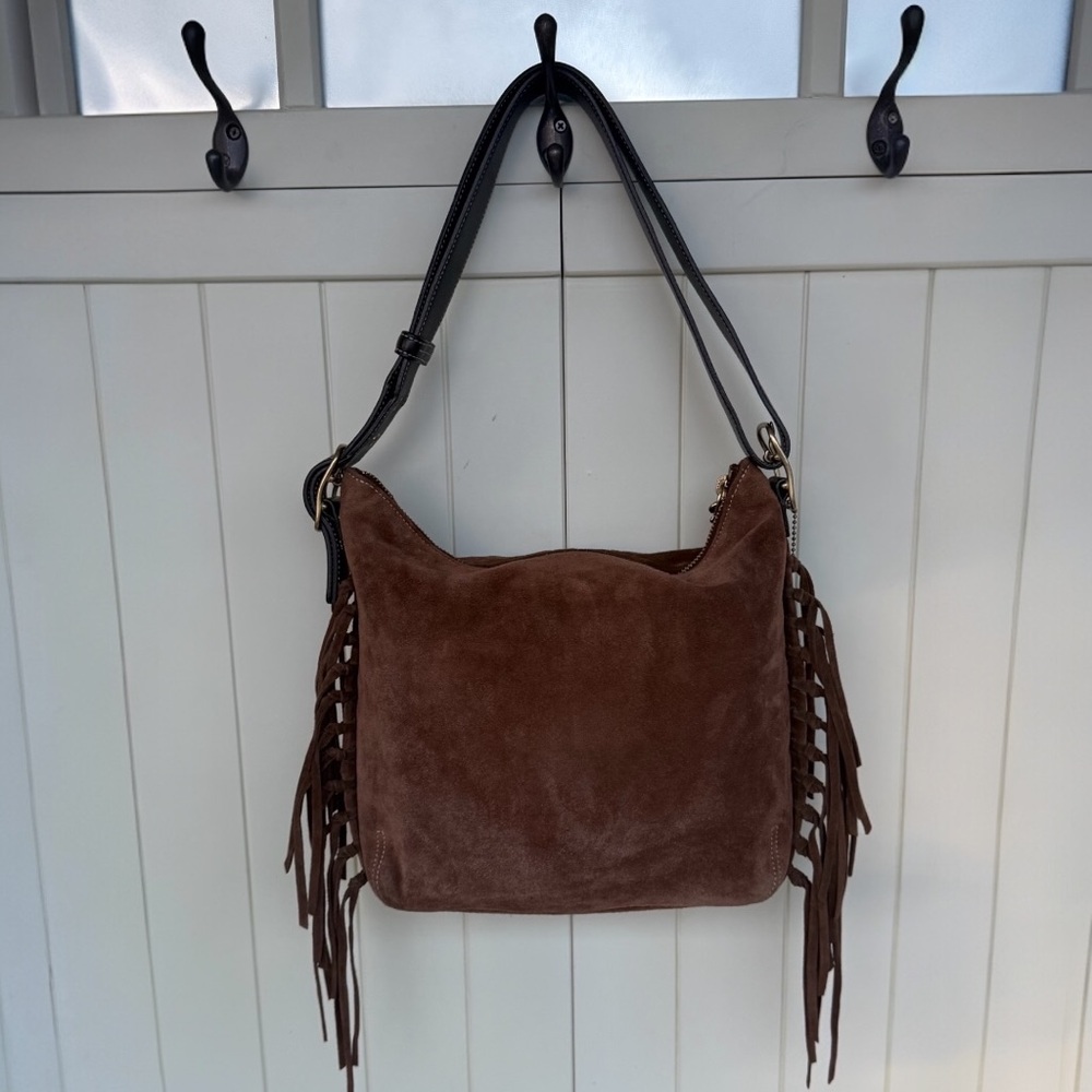 Vintage Coach Limited Edition Fringed Suede Shoulder Convertible Strap Bag 9330 - Picture 3 of 11